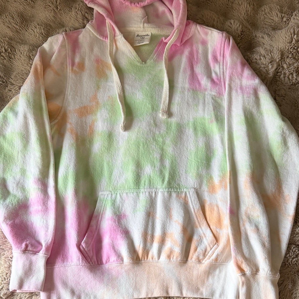 Tie-Dye Hoodie with Pink green and orange!!